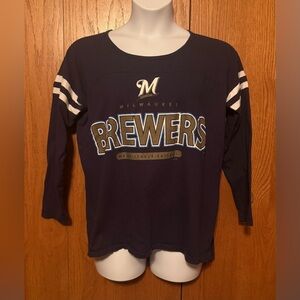 Touch by Alyssa Milano Milwaukee Brewers Long Sleeve Fashion T-Shirt